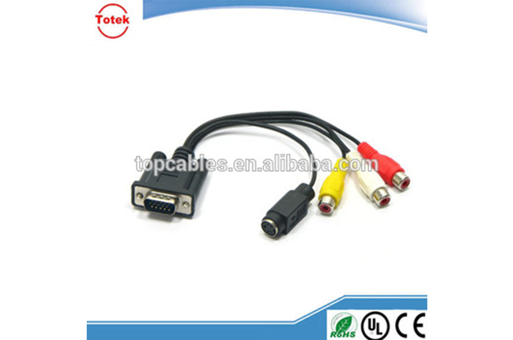 RCA/BNC Cable to VGA/DVI to VGA Cable + USB With ISO9001